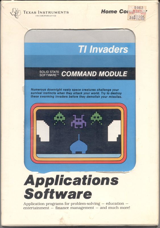 TI Invaders box art for TI-99